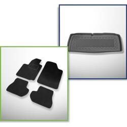 Conjunto: alfombrillas de velour + alfombrilla para maletero para Citroen C2 (2003-10.2009) 3 porte - Standard
