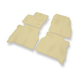 Alfombrillas de velour para Ford Transit Connect (5-plazas) (2014-....) - alfombras para coche - beige - DGS Autodywan