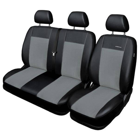 Fundas de asientos hechas a medida para Renault Trafic III Furgonetaeta (2014-....) 9 plazas (asiento completo) - Auto-Dekor - Premium - gris