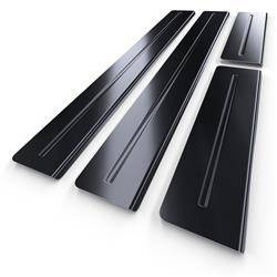 Protectores de acero para umbrales para Ford C-Max I Monovolumen (5 puertas) - (2003-2010) - Croni - Long Line - negro (superficie pulida)