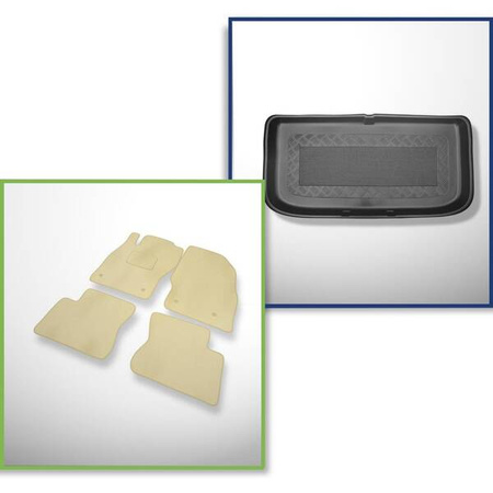 Conjunto: alfombrillas de velour + alfombrilla para maletero para Opel Adam (01.2013-05.2019) 3 porte - Standard