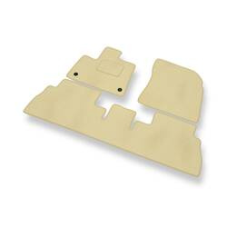 Alfombrillas de velour para Peugeot Rifter (5-plazas) (2019-....) - alfombras para coche - beige - DGS Autodywan