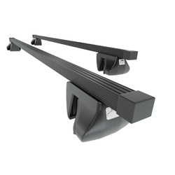 Portaequipajes (baca) de techo para Seat Exeo Familiar (2009-2013) - baca negra para coche - barras para techo de coche - Amos - Alfa - O - railing