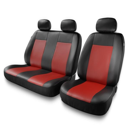 Fundas universales para asientos de coche para Renault Trafic I, II, III (1981-2019) - Auto-Dekor - Comfort 2+1 - rojo