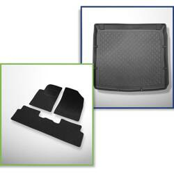 Conjunto: alfombrillas de fieltro + alfombrilla para maletero para Peugeot 508 (01.2011-2017) 5 porte - Guardliner