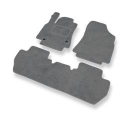 Alfombrillas de velour para Peugeot Partner II (2008-2018) - alfombras para coche - gris - DGS Autodywan