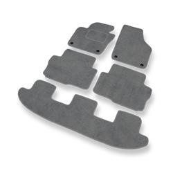 Alfombrillas de velour para Volkswagen Sharan II (2010-2022) - alfombras para coche - gris - DGS Autodywan