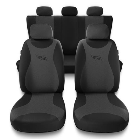 Fundas universales para asientos de coche para Seat Ateca (2016-2019) - Auto-Dekor - Turbo - gris oscuro