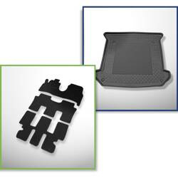 Conjunto: alfombrillas de fieltro + alfombrilla para maletero para Peugeot 807 (2002-06.2014) 5 porte - Standard