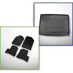 Conjunto: alfombrillas de fieltro + alfombrilla para maletero para Peugeot 206 I (2002-2007) 5 porte - Standard