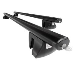 Portaequipajes (baca) de techo para Seat Exeo Familiar (2009-2013) - baca negra para coche - barras para techo de coche - Amos - Alfa - Aero - railing