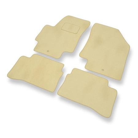 Alfombrillas de velour para Hyundai Accent III (2006-2011) - alfombras para coche - beige - DGS Autodywan