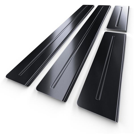 Protectores de acero para umbrales para Mazda 6 III GJ Familiar, Berlina (4 puertas, 5 puertas) - (2013-....) - Croni - Long Line - negro (superficie pulida)
