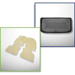 Conjunto: alfombrillas de velour + alfombrilla para maletero para Opel Adam (01.2013-05.2019) 3 porte - Standard