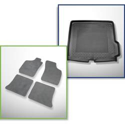 Conjunto: alfombrillas de velour + alfombrilla para maletero para Fiat Palio HL (1997-2004) 5 porte - Standard