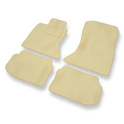 Alfombrillas de velour para BMW 5 F10, F11 (2010-2013) - alfombras para coche - beige - DGS Autodywan