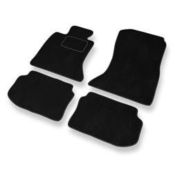 Alfombrillas de velour para BMW 5 F10, F11 (2010-2013) - alfombras para coche - negro - DGS Autodywan