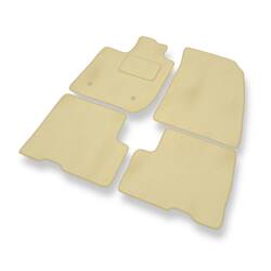 Alfombrillas de velour para Dacia Duster (2018-....) - alfombras para coche - beige - DGS Autodywan