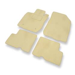 Alfombrillas de velour para Dacia Sandero I, II (2008-2020) - alfombras para coche - beige - DGS Autodywan