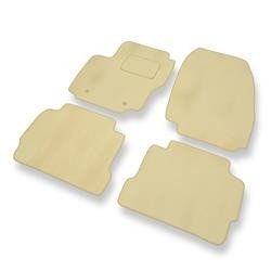 Alfombrillas de velour para Ford Mondeo IV (2007-2014) - alfombras para coche - beige - DGS Autodywan