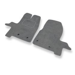 Alfombrillas de velour para Ford Transit Custom (2012-....) - alfombras para coche - gris - DGS Autodywan