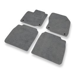 Alfombrillas de velour para Honda Civic IX (3 puertas, 5 puertas) (2012-2017) - alfombras para coche - gris - DGS Autodywan