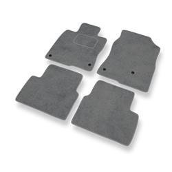 Alfombrillas de velour para Honda Civic X (3 puertas, 5 puertas) (2017-2021) - alfombras para coche - gris - DGS Autodywan