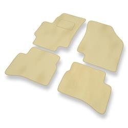 Alfombrillas de velour para Kia Rio II (2005-2011) - alfombras para coche - beige - DGS Autodywan