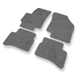 Alfombrillas de velour para Kia Rio II (2005-2011) - alfombras para coche - gris - DGS Autodywan