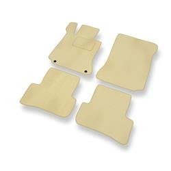 Alfombrillas de velour para Mercedes-Benz Classe C W204 (2007-2014) - alfombras para coche - beige - DGS Autodywan