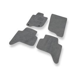 Alfombrillas de velour para Mitsubishi L200 IV (2006-2015) - alfombras para coche - gris - DGS Autodywan