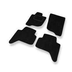 Alfombrillas de velour para Mitsubishi L200 IV (2006-2015) - alfombras para coche - negro - DGS Autodywan