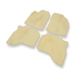 Alfombrillas de velour para Mitsubishi Montero Sport I (1996-2008) - alfombras para coche - beige - DGS Autodywan