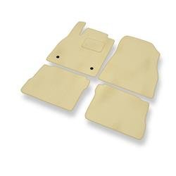 Alfombrillas de velour para Nissan Micra V (2017-....) - alfombras para coche - beige - DGS Autodywan