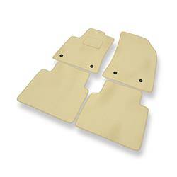 Alfombrillas de velour para Opel Crossland X (2017-....) - alfombras para coche - beige - DGS Autodywan