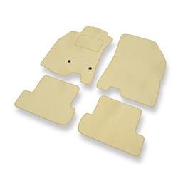 Alfombrillas de velour para Renault Megane III (2008-2016) - alfombras para coche - beige - DGS Autodywan