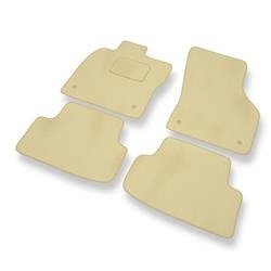 Alfombrillas de velour para Seat Leon III (2013-2020) - alfombras para coche - beige - DGS Autodywan