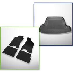 Conjunto: alfombrillas de fieltro + alfombrilla para maletero para Audi 80 B4 (1991-1994) 4 porte - Standard