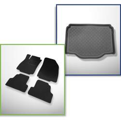 Conjunto: alfombrillas de fieltro + alfombrilla para maletero para Chevrolet Trax (05.2013-06.2019) 5 porte - Guardliner - también versión Allroad