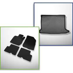 Conjunto: alfombrillas de fieltro + alfombrilla para maletero para Dacia Sandero II (12.2012-12.2020) 5 porte - Guardliner