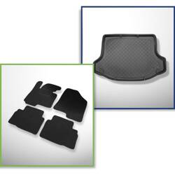 Conjunto: alfombrillas de fieltro + alfombrilla para maletero para Kia Sportage III (08.2010-12.2015) 5 porte - Guardliner