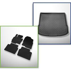 Conjunto: alfombrillas de fieltro + alfombrilla para maletero para Mazda CX-5 I KE (02.2012-06.2017) 5 porte - Guardliner