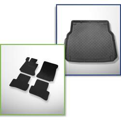 Conjunto: alfombrillas de fieltro + alfombrilla para maletero para Mercedes-Benz Classe C W204 (12.2007-09.2014) 5 porte - Guardliner - para todos los modelos