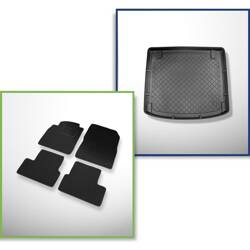 Conjunto: alfombrillas de fieltro + alfombrilla para maletero para Opel Astra J (08.2010-12.2014) 5 porte - Guardliner