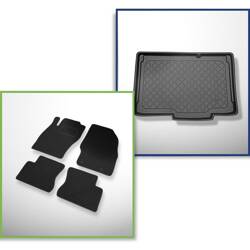 Conjunto: alfombrillas de fieltro + alfombrilla para maletero para Opel Corsa D (2006-11.2014) 3 porte, 5 porte - Guardliner - parte inferior del maletero