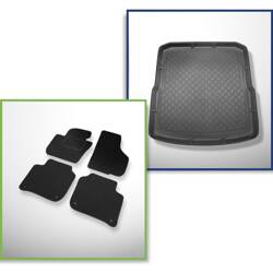 Conjunto: alfombrillas de fieltro + alfombrilla para maletero para Skoda Superb II 3T (11.2009-08.2015) 5 porte - Guardliner - para las partes inferior y superior del maletero