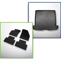 Conjunto: alfombrillas de fieltro + alfombrilla para maletero para Volvo V50 I (2004-05.2012) 5 porte - Guardliner