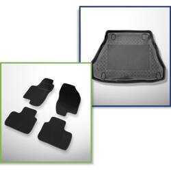 Conjunto: alfombrillas de velour + alfombrilla para maletero para Alfa Romeo 156 I (1997-2003) 4 porte - Standard