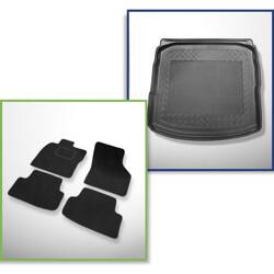 Conjunto: alfombrillas de velour + alfombrilla para maletero para Audi A3 8V (09.2013-03.2020) 4 porte - Standard