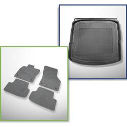 Conjunto: alfombrillas de velour + alfombrilla para maletero para Audi A3 8V (09.2013-03.2020) 4 porte - Standard